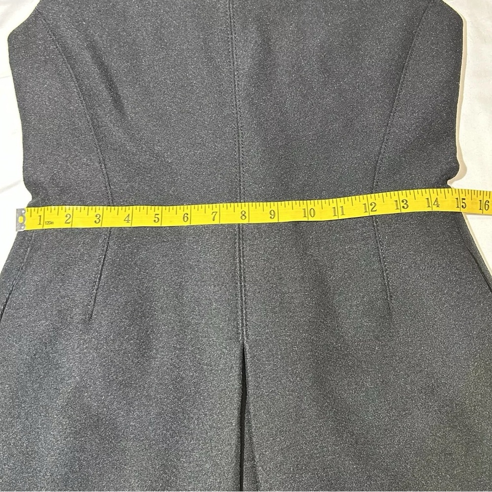 Vince Inverted Dress V-Neck Side Pockets Black Size 6 - Picture 4 of 11